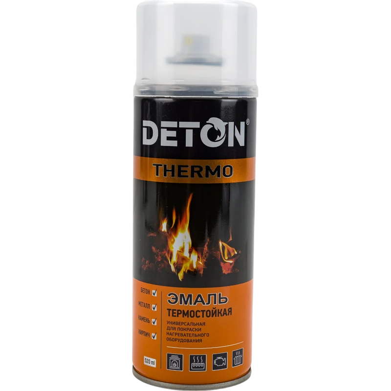 Deton Thermo Аэрозоль эмаль термостойкая белая 520мл