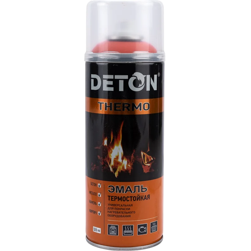 Deton Thermo Аэрозоль эмаль термостойкая красная 520мл
