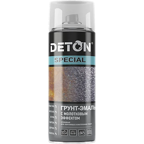DetonSpec Аэрозоль Эмаль молотковая серебристо-серая 520мл