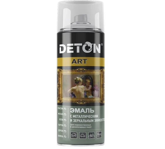Deton ART Аэрозольная эмаль «Металлик» RAL 9006 520мл