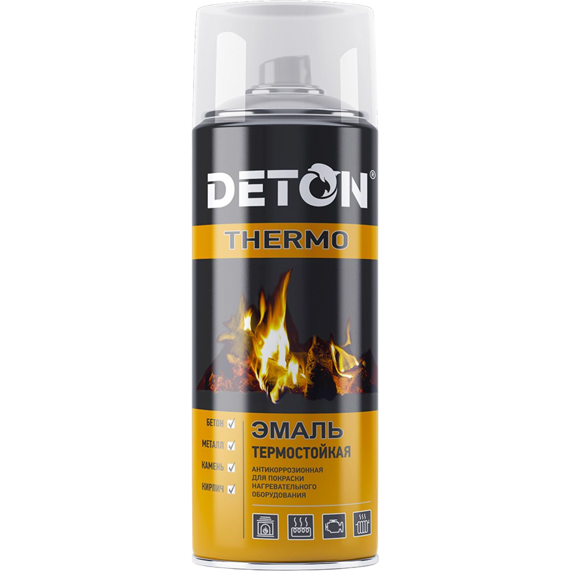 Deton Thermo Аэрозоль эмаль термостойкая серебристая 520мл
