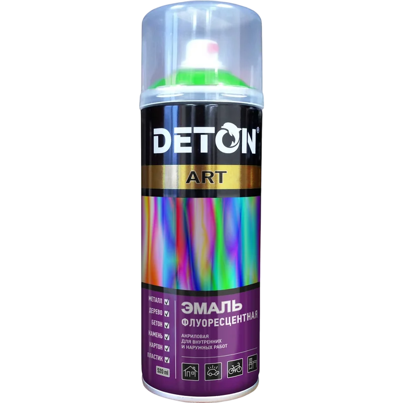 Deton ART Аэрозоль эмаль флуоресцентная зеленая 520мл