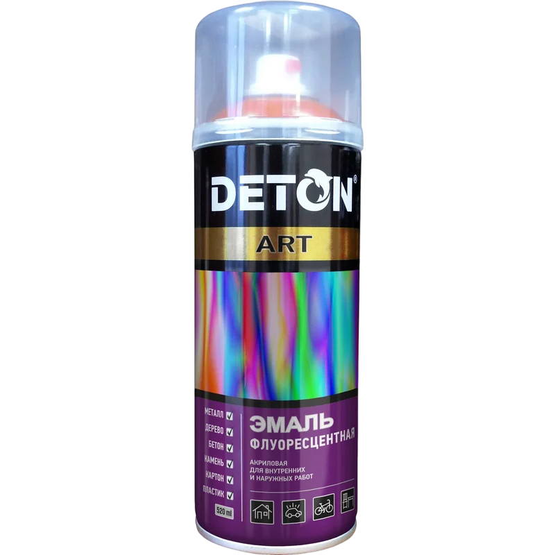Deton ART Аэрозоль эмаль флуоресцентная оранжевая 520мл