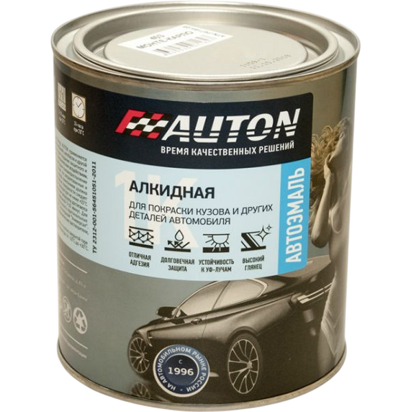 Auton Автоэмаль алкидная чёрная матовая 800мл