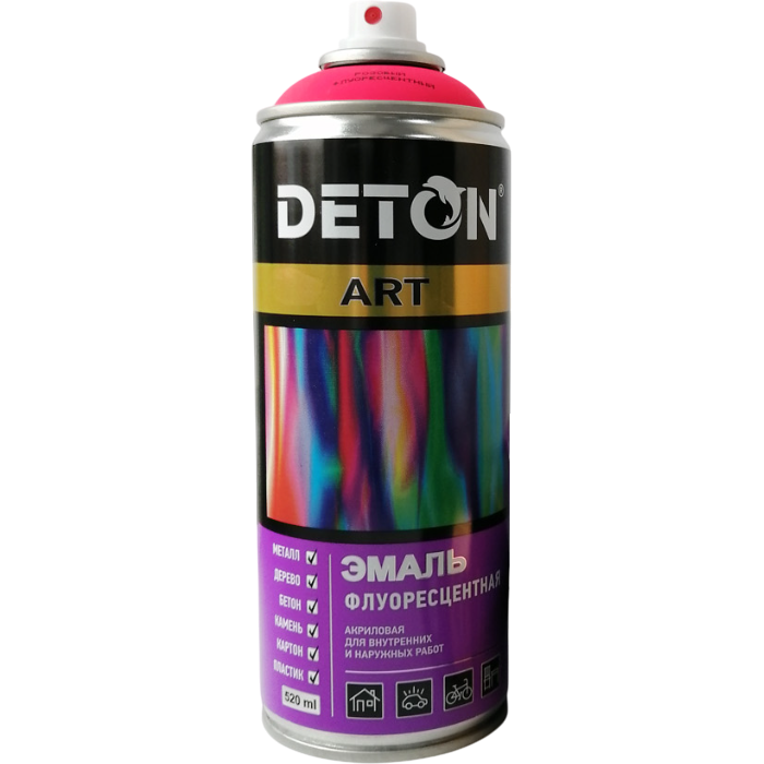 Deton ART Аэрозоль эмаль флуоресцентная розовая 520мл