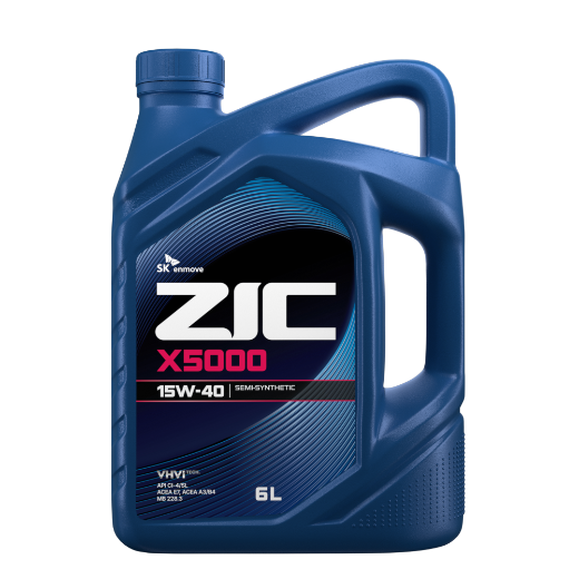 ZIC X5000 15W-40 полусинтетическое моторное масло 6л