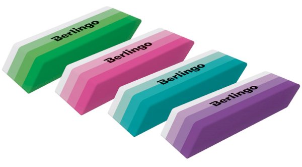 Ластик Berlingo "Stripes", прямоугольный, скошенный, термопласт. резина, 50х19х9 мм*36/1080