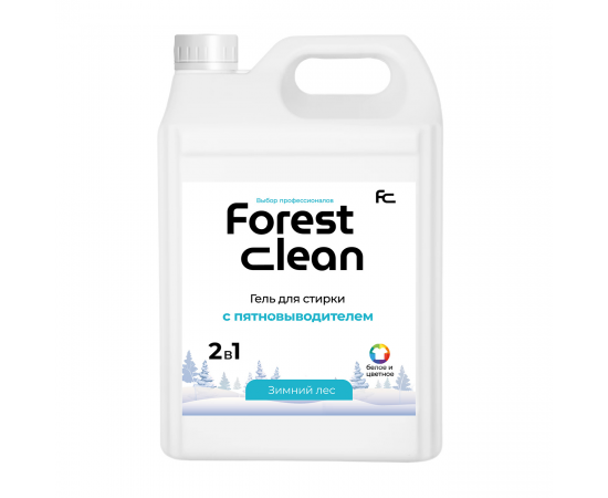 Forest Clean: Гель-концентрат д/стирки c пятновыводителем бел/цвет "Зимний лес" 5л/2шт, шт