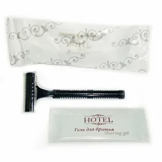 Бритвенный набор "HOTEL" во флопаке (станок + гель 4г) * 200
