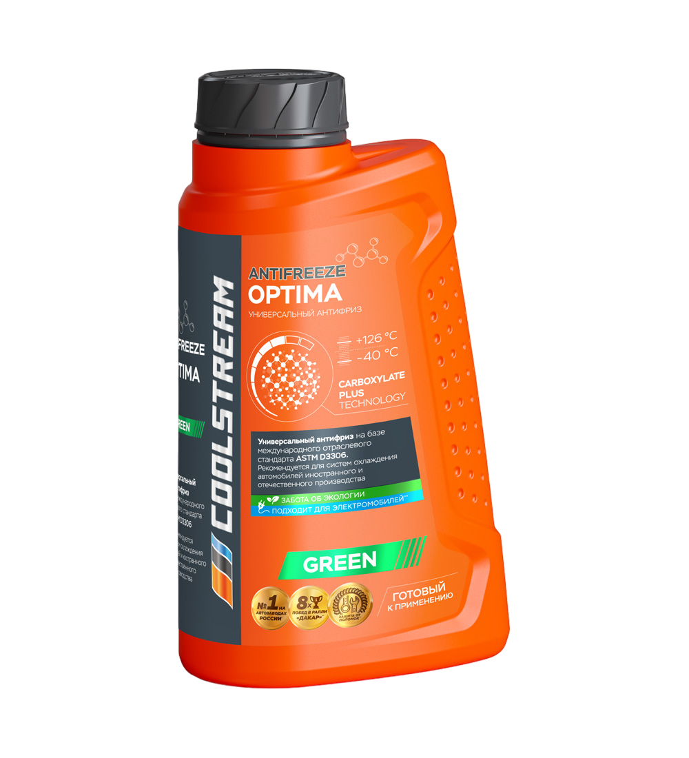 Охлаждающая жидкость Антифриз CoolStream Optima -40°C зеленый 1кг