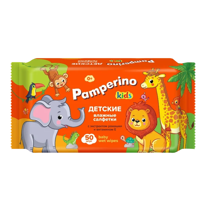 Pamperino № 50 влажные салфетки детские с ромашкой и витамином Е 50 шт