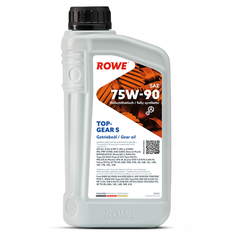 Масло трансмиссионное синтетическое RОWЕ Highteс TopGear SAE 75W-90 S, GL-4/GL-5/MT-1, 1л