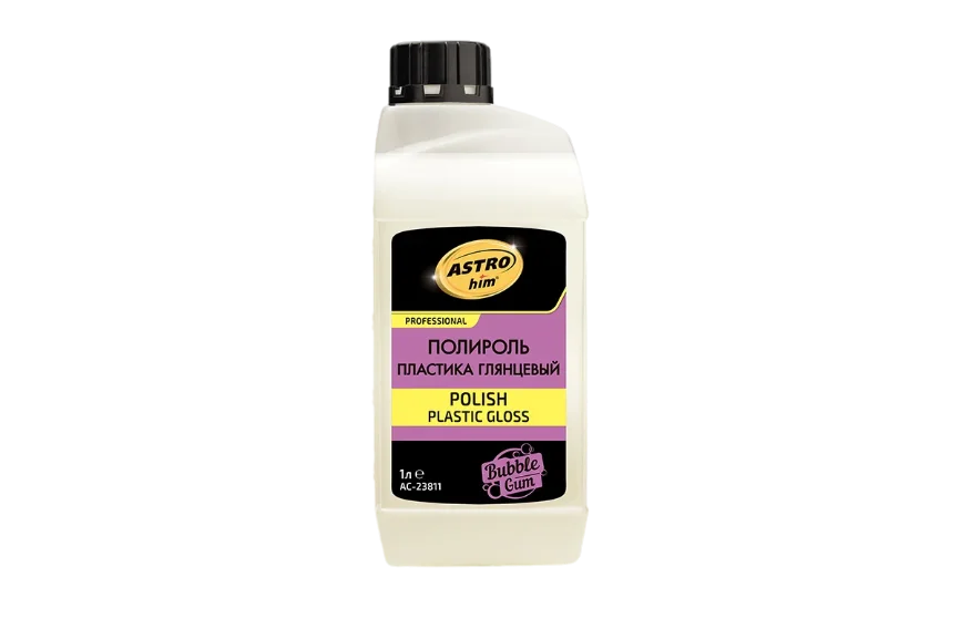 AC-23811 Астрохим Полироль пластика глянцевый Polish Plastic gloss, аромат "Бабл гам" 1 л
