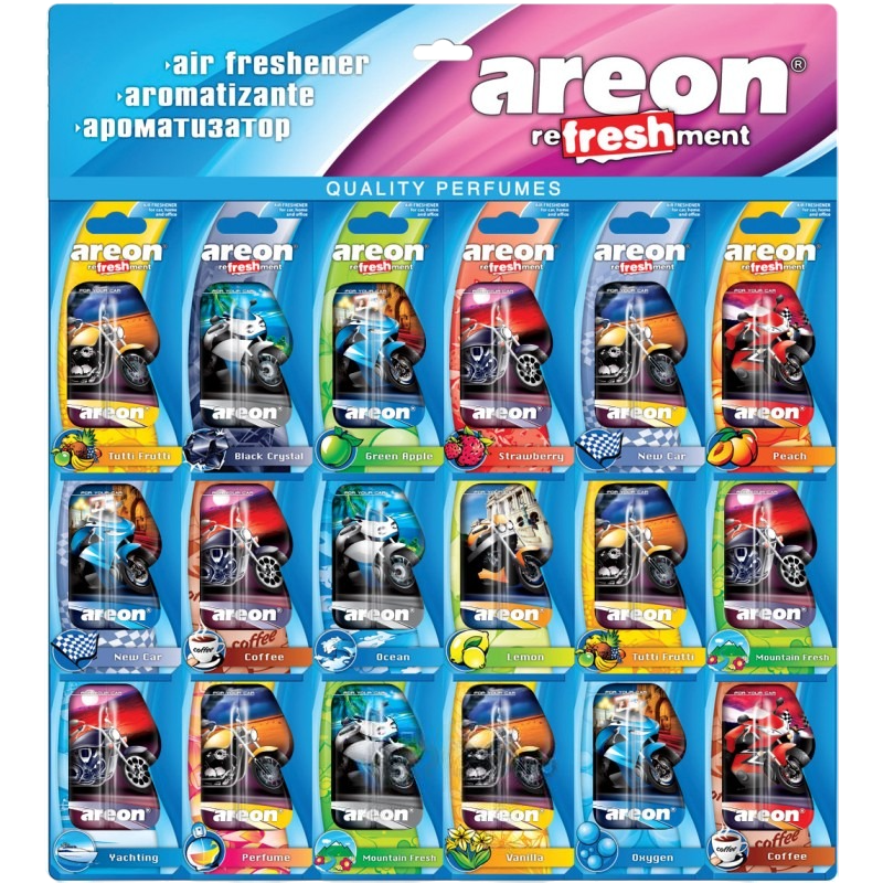 Ароматизатор для автомобиля "REFRESHMENT LIQUID" МОТО дисплей гель 18шт