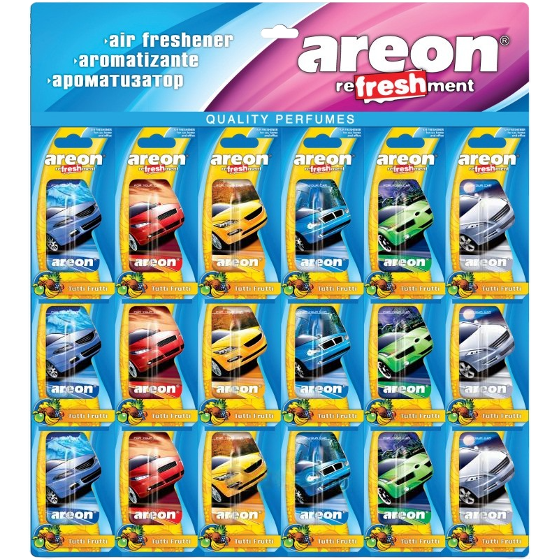Ароматизатор для автомобиля "REFRESHMENT LIQUID" Тутти Фрути дисплей гель 18шт
