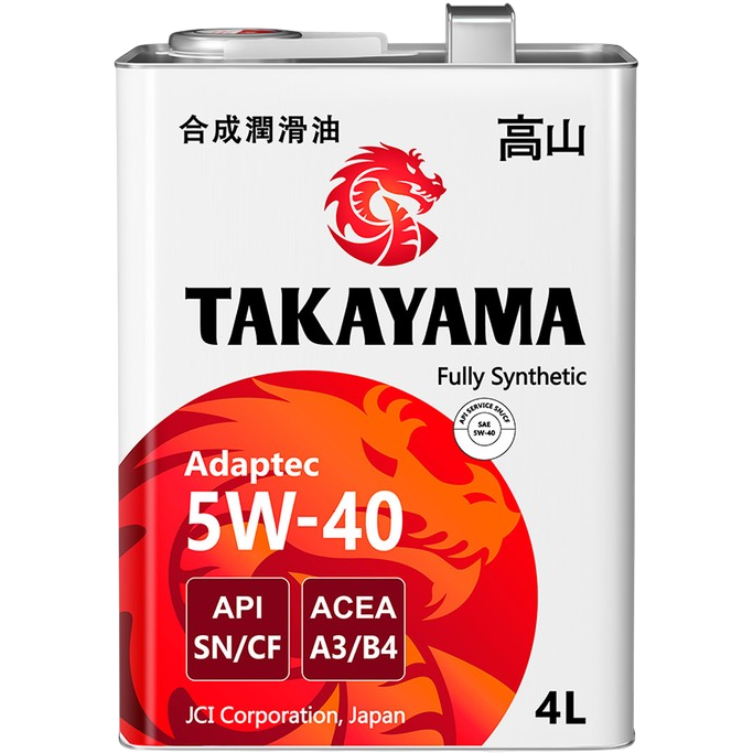 TAKAYAMA SAE 5W-40 Adaptec API SN/CF, ACEA A3/B4 масло моторное синтетическое 4л