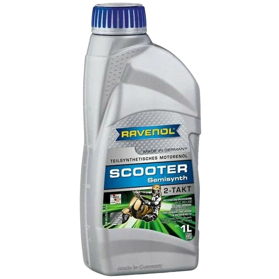 Масло моторное для двухтактных двигателей полусинтетическое RAVENOL 2T Scooter 1л