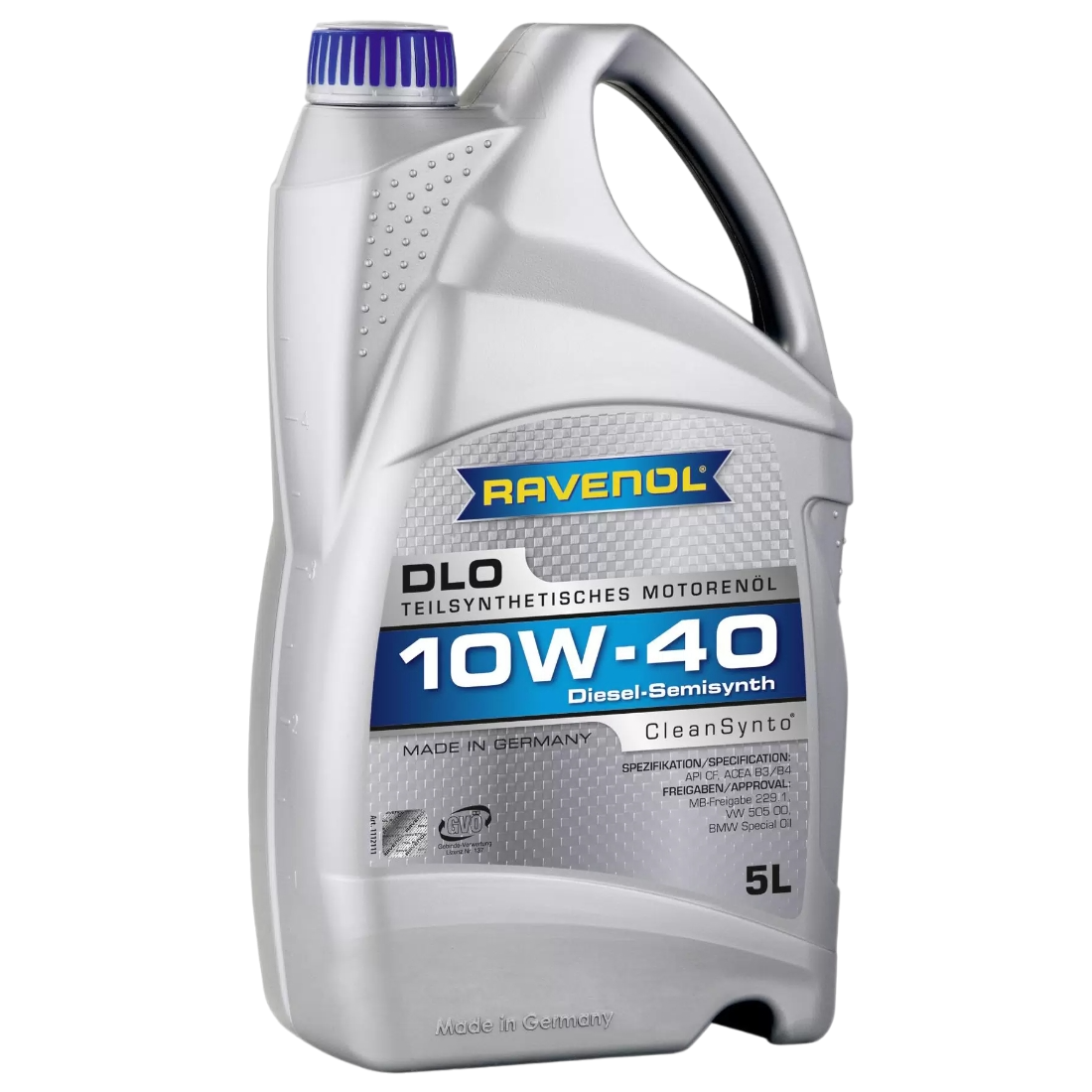 Масло моторное полусинтетическое RAVENOL DLO Diesel SAE10w40 API CF4 5л