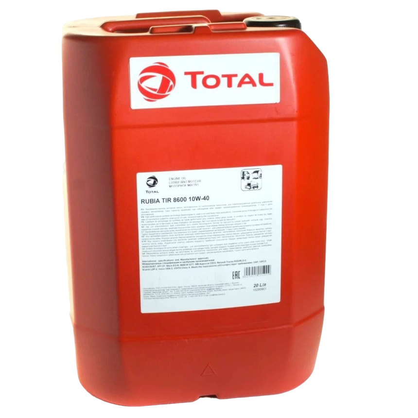 Масло моторное полусинтетическое Total RUBIA TIR 8600 SAE10W40 API CF 20л