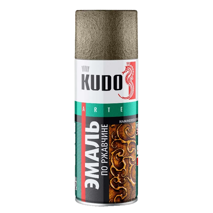 Эмаль молотковая по ржавчине 3005 KUDO серебристо серо-коричневая