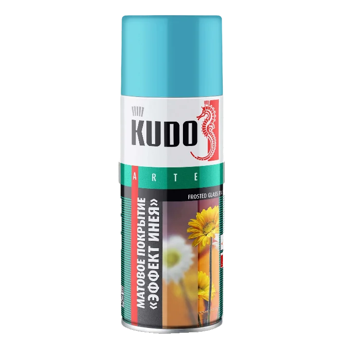 KUDO KU-9032 Эффект инея голубой 520 мл — Декоративное матовое покрытие для стекла