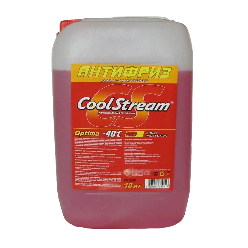 Охлаждающая жидкость Антифриз CoolStream Optima -40°C красный 10кг