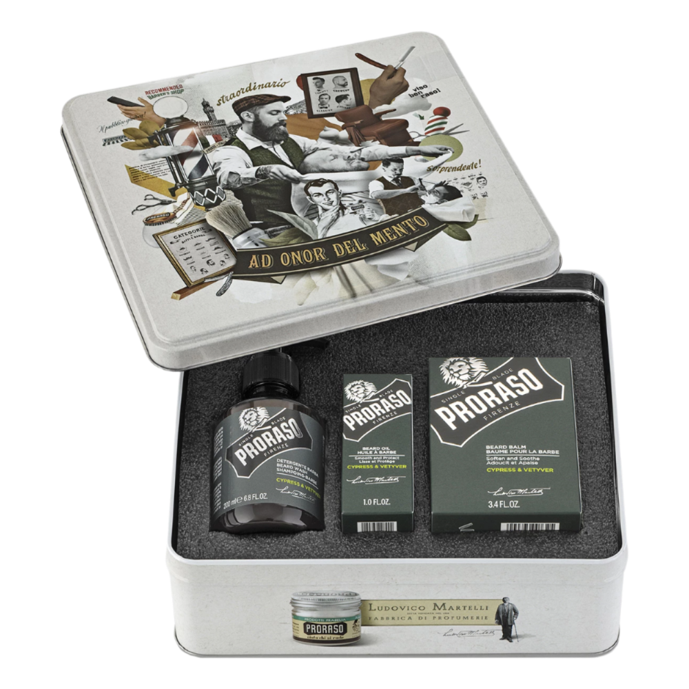 PRORASO Набор для ухода за бородой CYPRESS&VETYVER