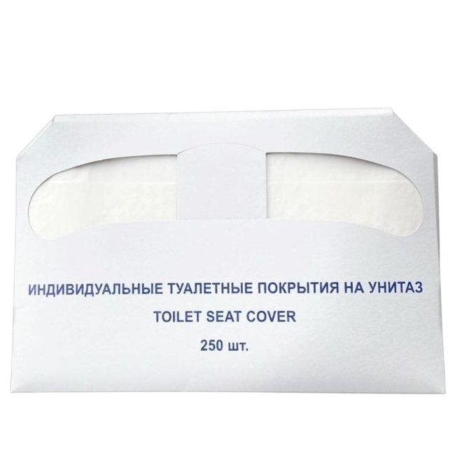 Туалетные подкладки (гигиенические покрытия) бумажные одноразовые, сложение 1/2, 250шт