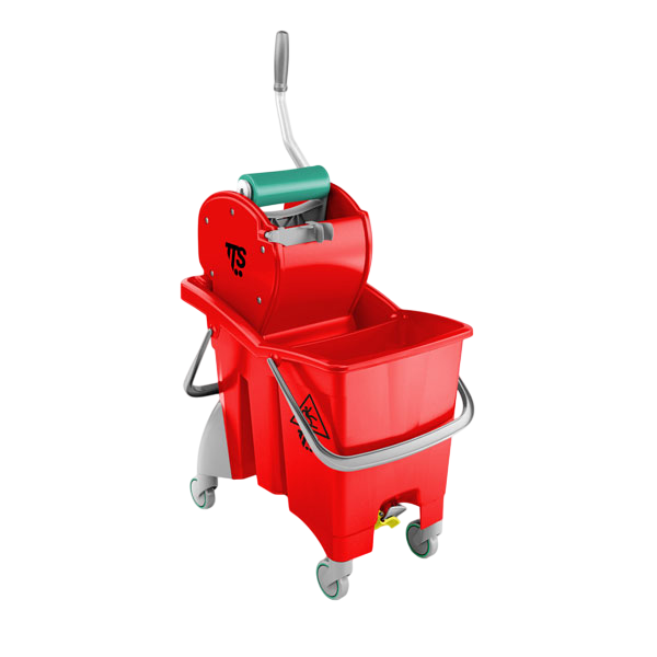 Ведро TTS Action Pro Dry красное, с отжимом на колесах, 30л