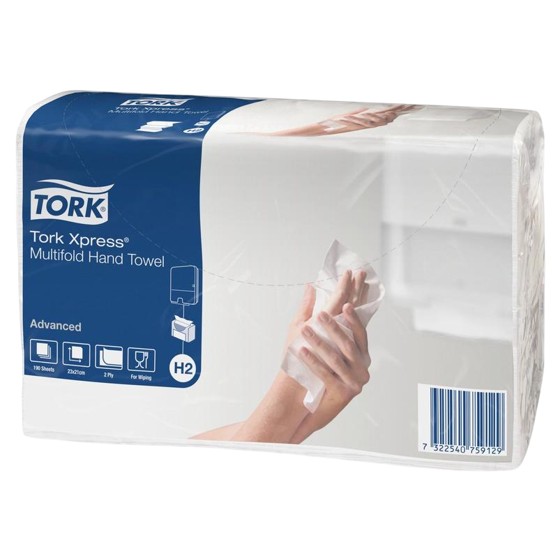 Tork Universa Бумажные полотенца сложения Multifold Tork Xpress 2 слоя, белые, 190 листов