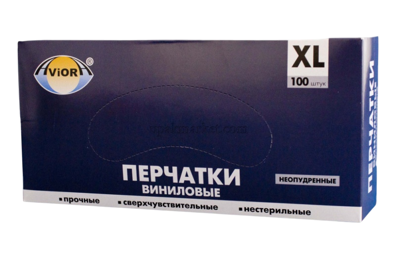 Перчатки виниловые неопудренные АВИОРА размер XL