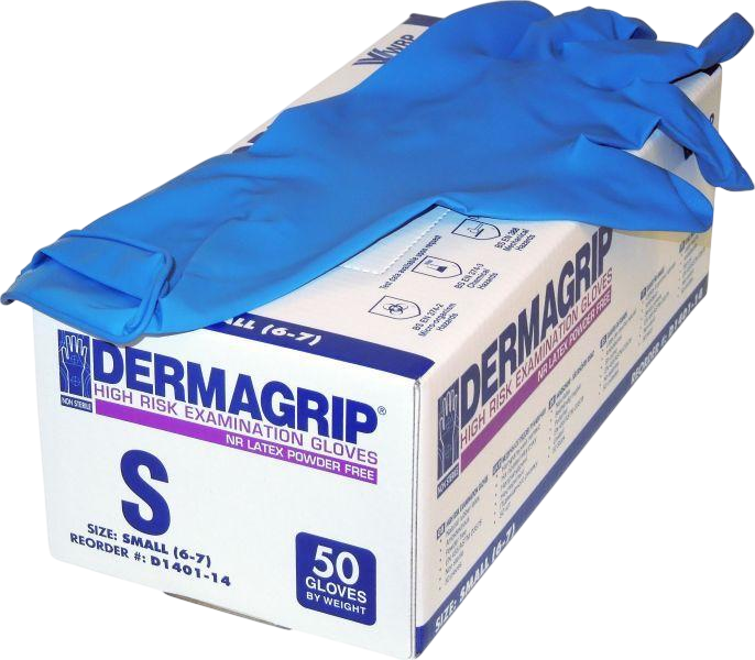 Перчатки латексные DERMAGRIP HIGH RISK, размер S (6.5)