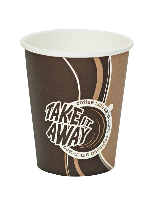 Стакан бумажный Coffee take away 100шт, 50штx40уп/2000шт/кор, диаметр 70мм, 165мл
