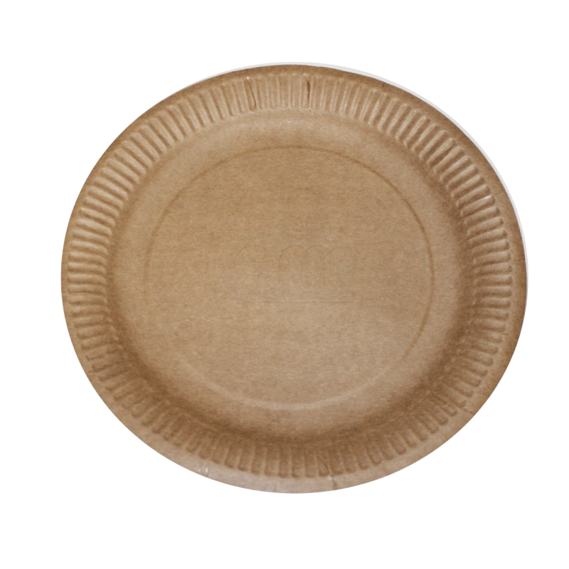 Тарелка картон 230мм, круглая ECO PLATE (крафт) 600шт/кор