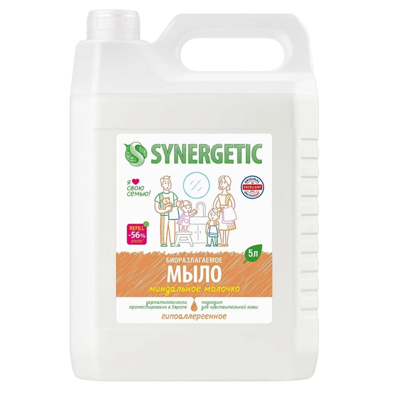 Жидкое мыло SYNERGETIC «Миндальное молочко», 5л