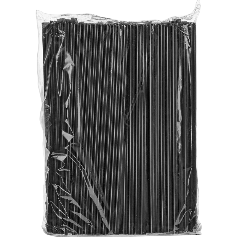 Трубочки коктейльные, черные, с гофрой 21x0.5см, 250шт