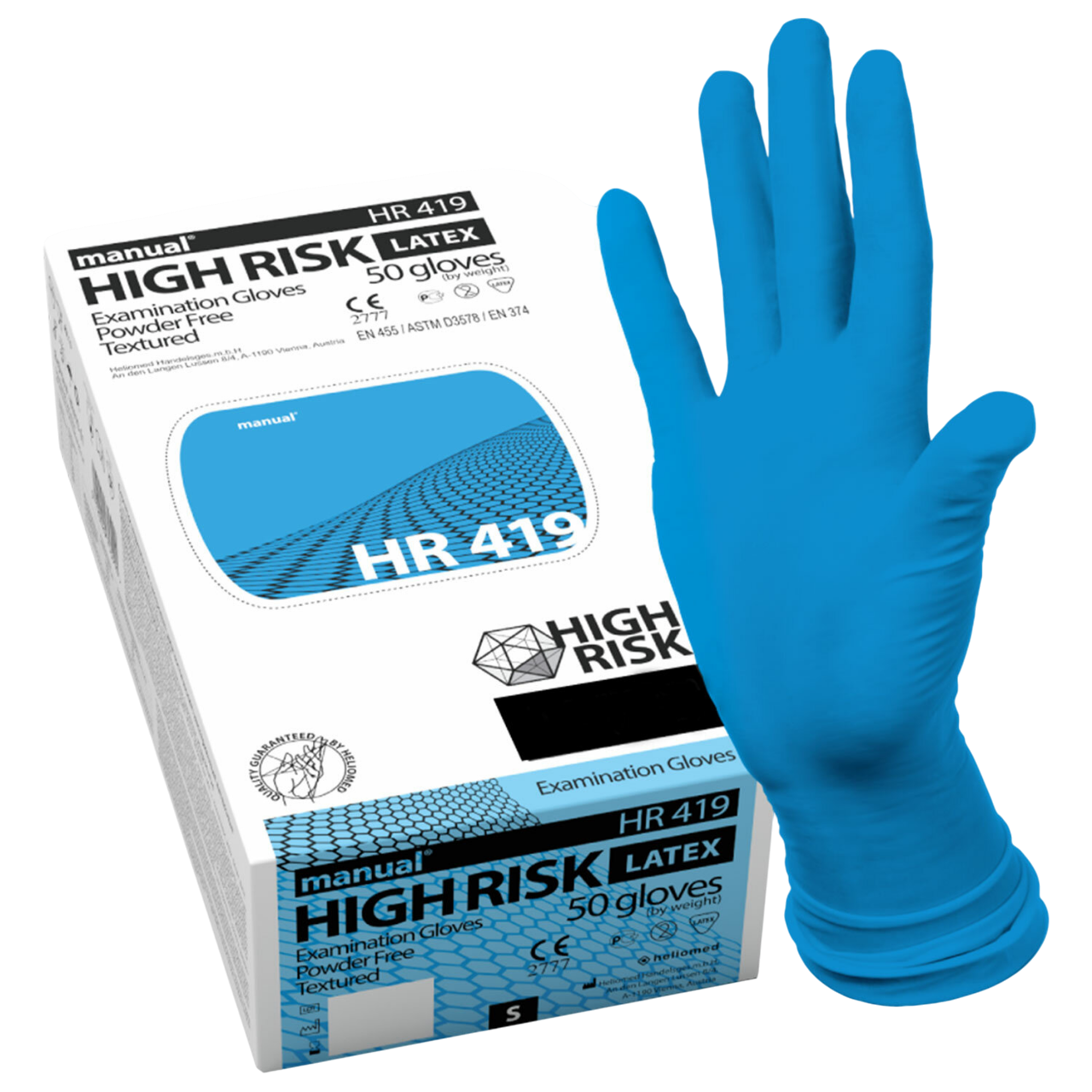 Перчатки латексные MANUAL HIGH RISK 419, размер L