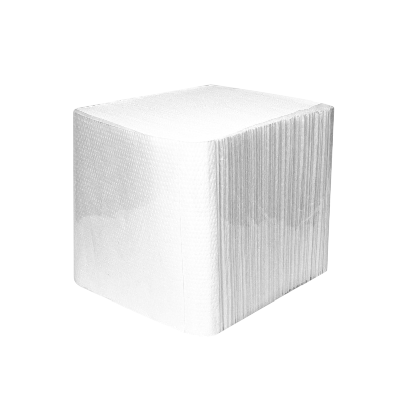 Туалетная бумага листовая 2-слойная, белая, размер 11x22см
