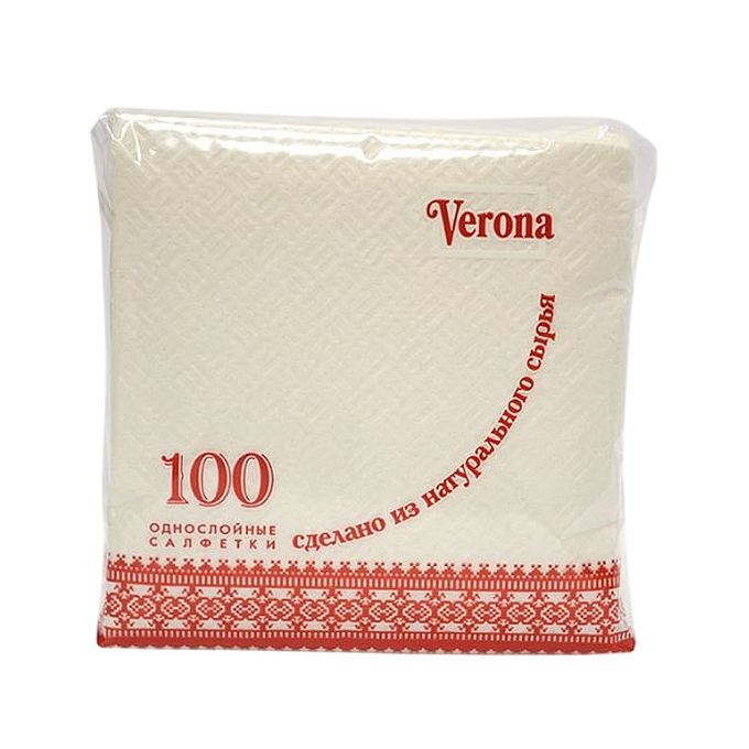 Салфетки Verona белые, 1 слой, 24х24см