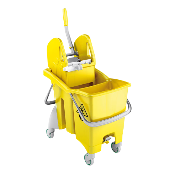 Ведро TTS Action Pro Tec желтое с отжимом на колесах 30л