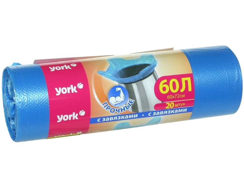 Мешки для мусора «СТАНДАРТ» с завязками 20шт, ELP, 60л
