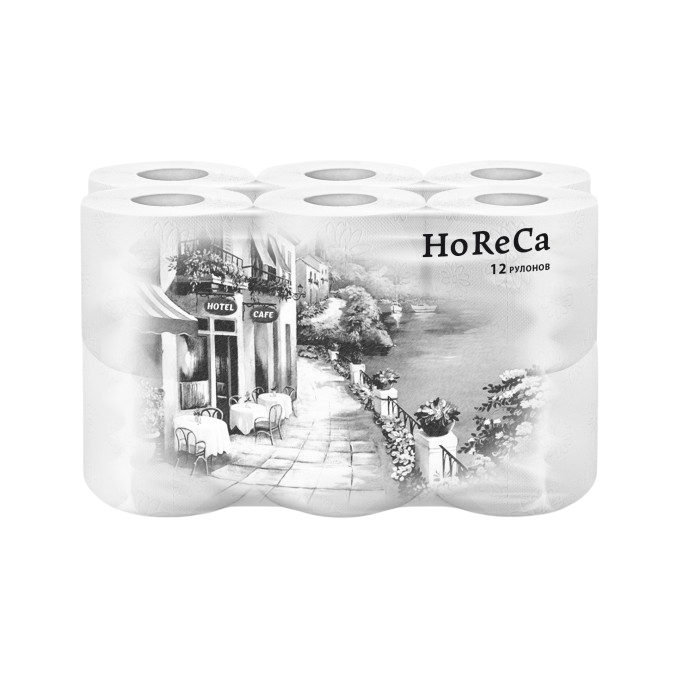 Туалетная бумага «HoReCa» 2 слоя, белая, 15м, 12 рул/пач