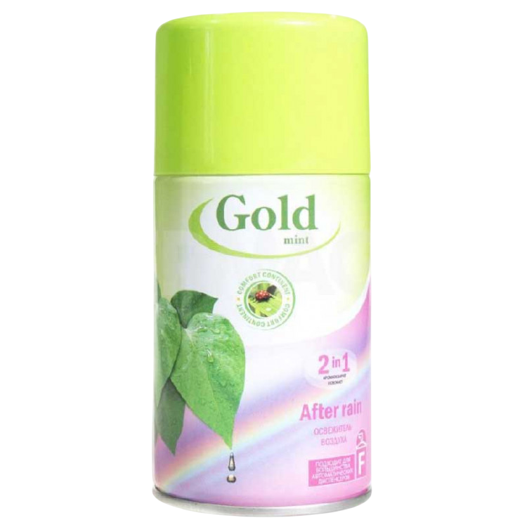 Освежитель воздуха Gold Mint сменный спрей, «После дождя» 230мл