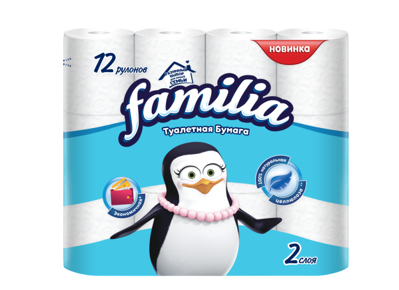 Туалетная бумага FAMILIA Classic 2 слоя, 15м, 12 рулонов
