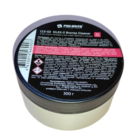 Olex-2 Bronze Cleaner Очиститель-полироль для меди бронзы и латуни Банка PRO-BRITE 200мл