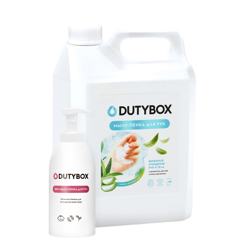 Эко-пенка для рук DUTYBOX, Алоэ и зеленый чай, (+емкость в подароок) Grass, 5л