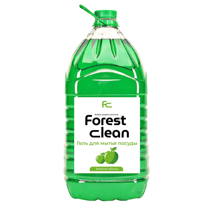 Forest Clean гель для мытья посуды «Зеленое яблоко» ПЭТ 5л