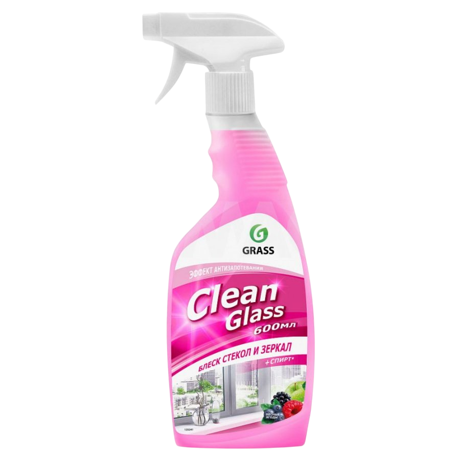 Clean Glass Средство для мытья стёкол, окон, пластика и зеркал (лесные ягоды) Grass 600мл