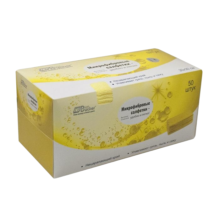 Салфетка из микрофибры, AB Классик, желтая, 30х30см, 200 гр, упаковка 50шт