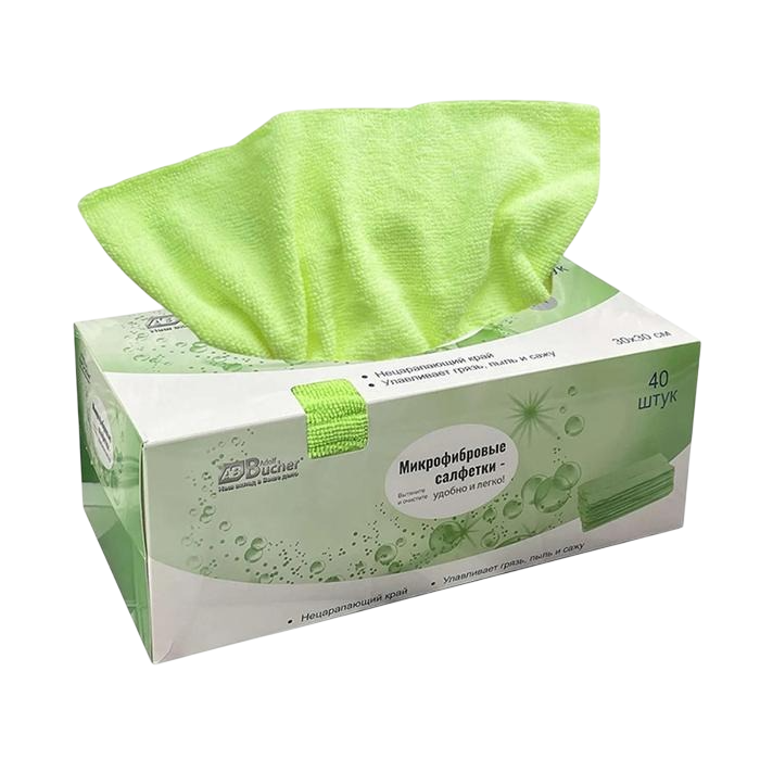 Салфетка из микрофибры, AB Классик, зеленая, 30х30см, 200 гр, упаковка 40шт